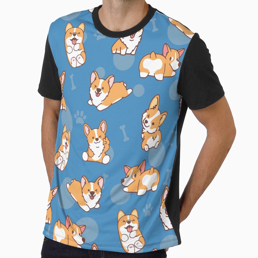 Corgi Puppy Fun - Blue by DogsHearted