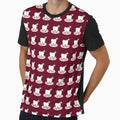 Sparkling Teeth Grid Pattern - Cute Maroon Dental Art by UniqueDesign751