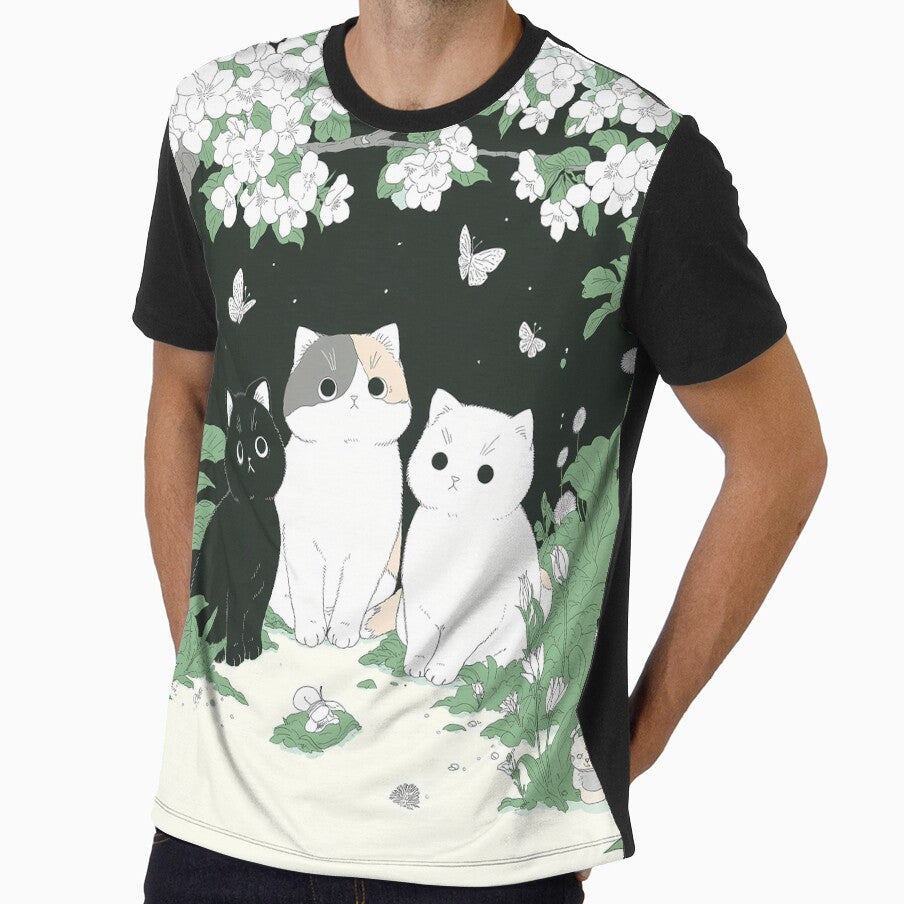 Whimsical Kittens in a Night Garden by RetroRamenArt