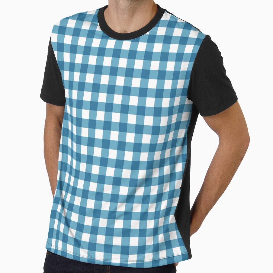 Fresh Light Blue Turquoise Gingham Checkered Pattern by velvetearth