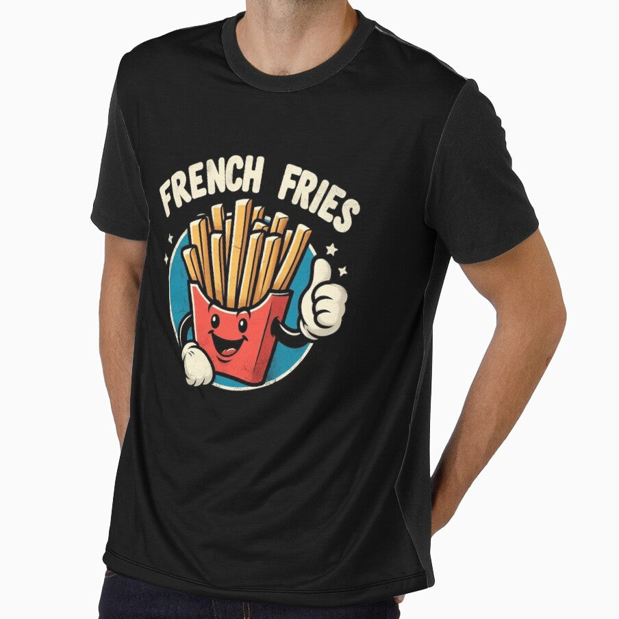 Retro Vintage Kawaii French Fries - Cute Smiling Fast Food Art by Zoo-Moo
