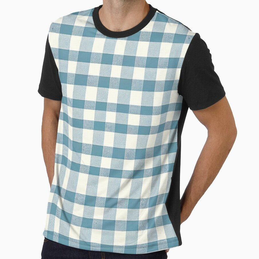 Blue Gingham Print Pattern by PinUpPizzazz