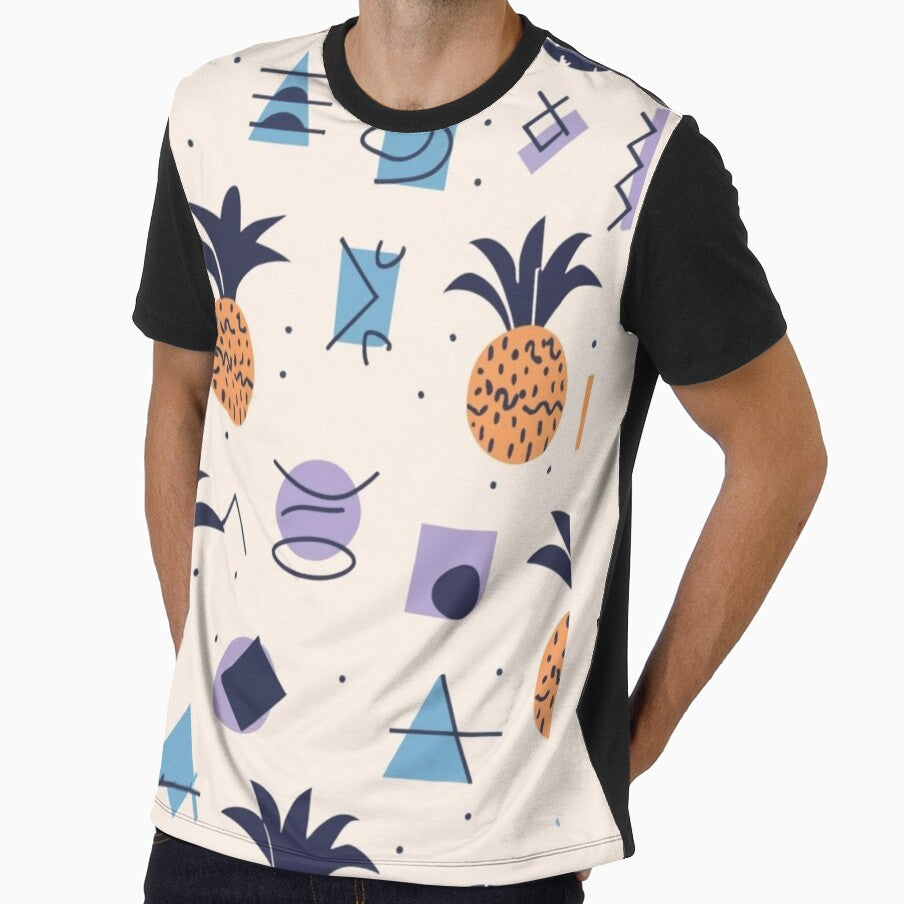 Memphis Style Fruit and Abstract Geometric 80's Retro Art by CraftedRealm