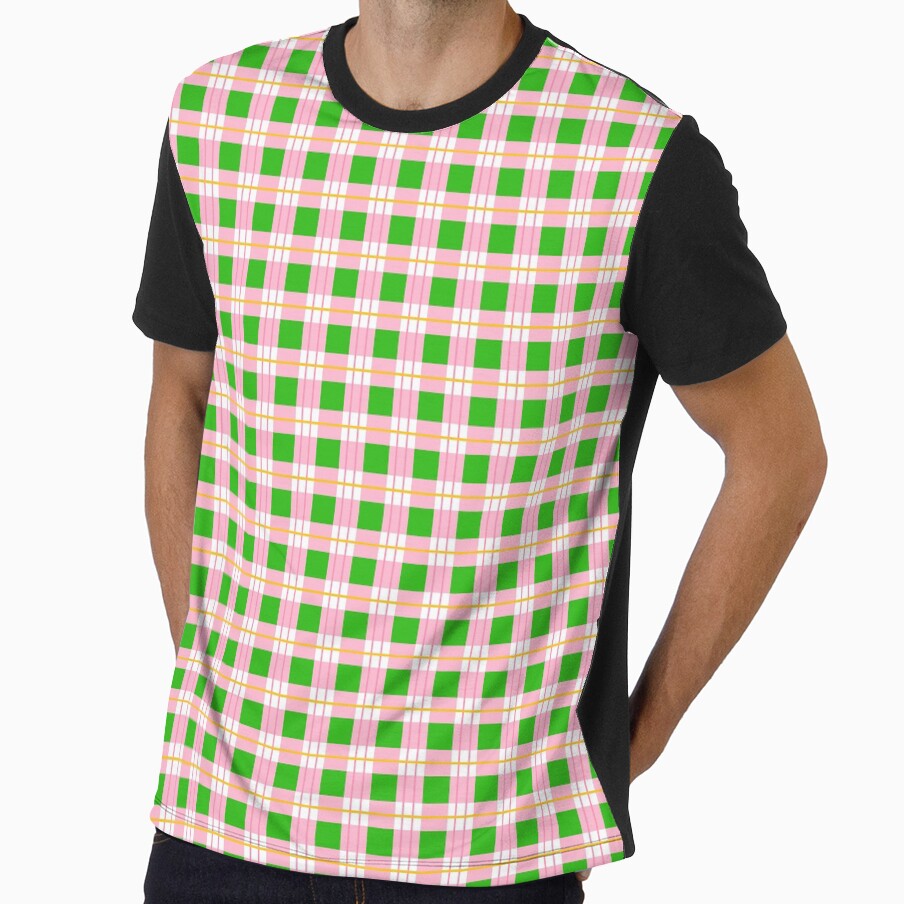 Cheerful Plaid in Green, Pinks, and Yellow by PCaleDesigns