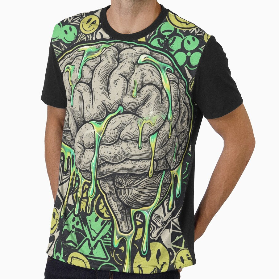 Melting Psychedelic Brain Neon Toxic Slime Grunge by Pride Emblem Prints