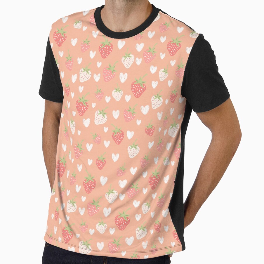 Strawberry Love Peach Summer Berry Scatter by Patternandflow