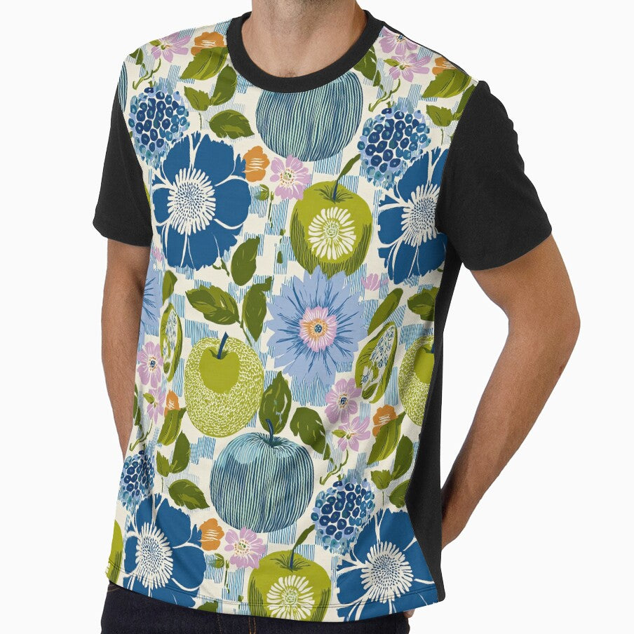 Colorful Botanical Fruit and Floral Pattern by Kybruno's Creations