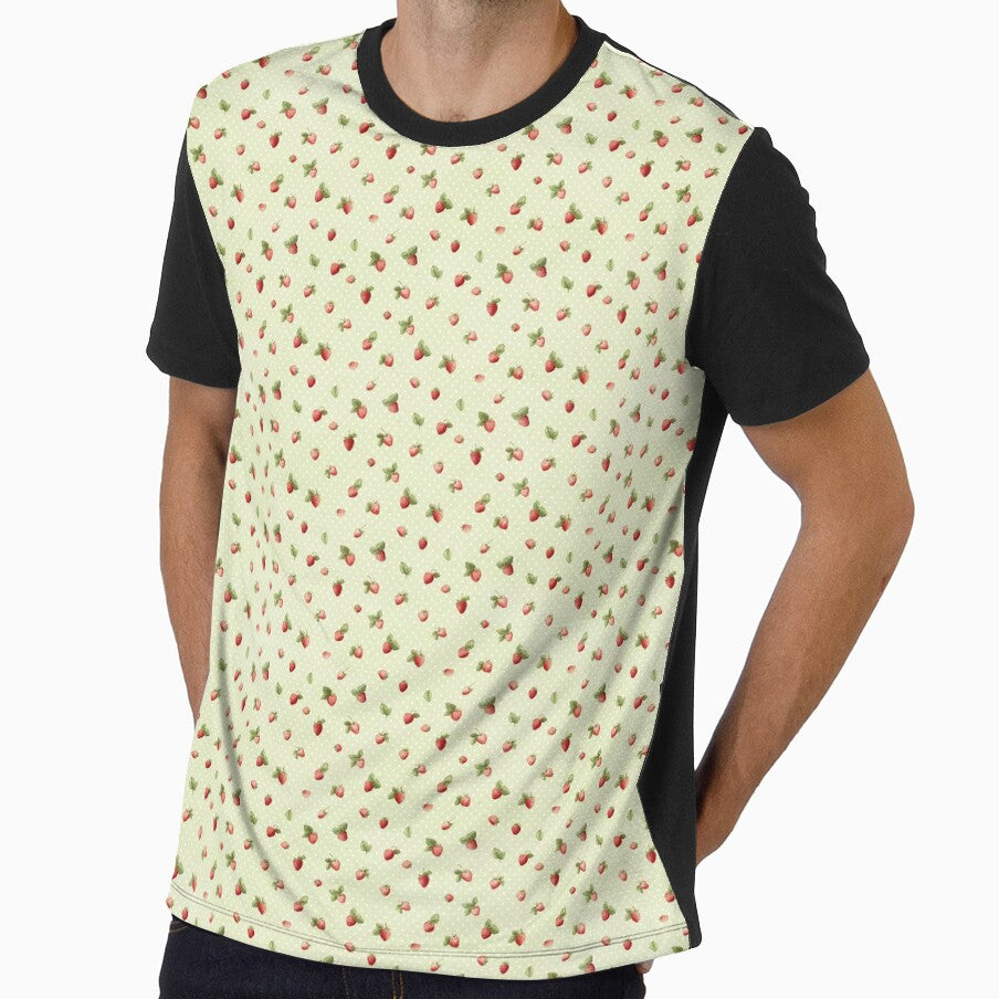 Light Green Strawberry Polka Dot Pattern by LouieVanille