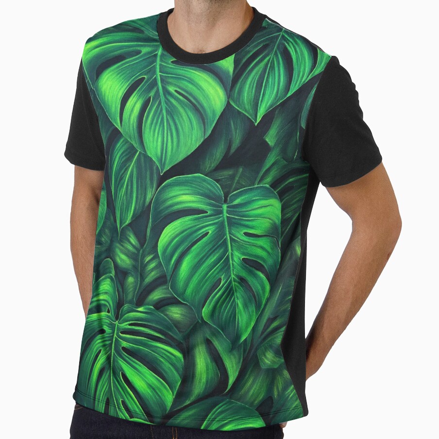 Monstera Leaves – Lush Green Botanical Art by UlaZwolakArt
