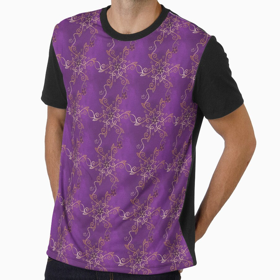 Whimsigoth Purple and Gold Vines by Neon-Harvest