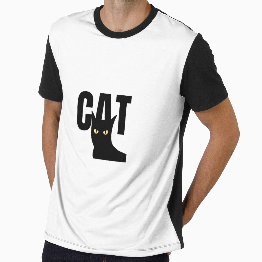 Black Cat Graphic T-Shirt by Orlyne