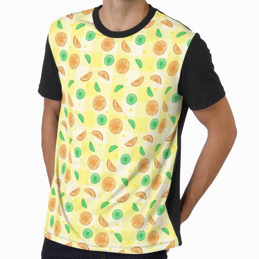 Oranges and Limes on a Lemon picnic blanket by alanamaeart