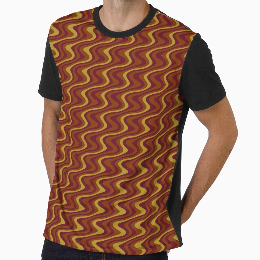 Roast Beef & Mustard - 70's Retro Wobbly Dreamy Stripes by harrizon