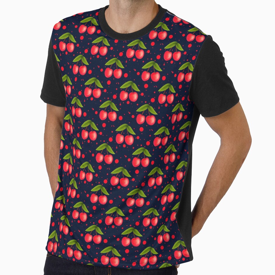 Cherries and Dots Blue by MegBailes