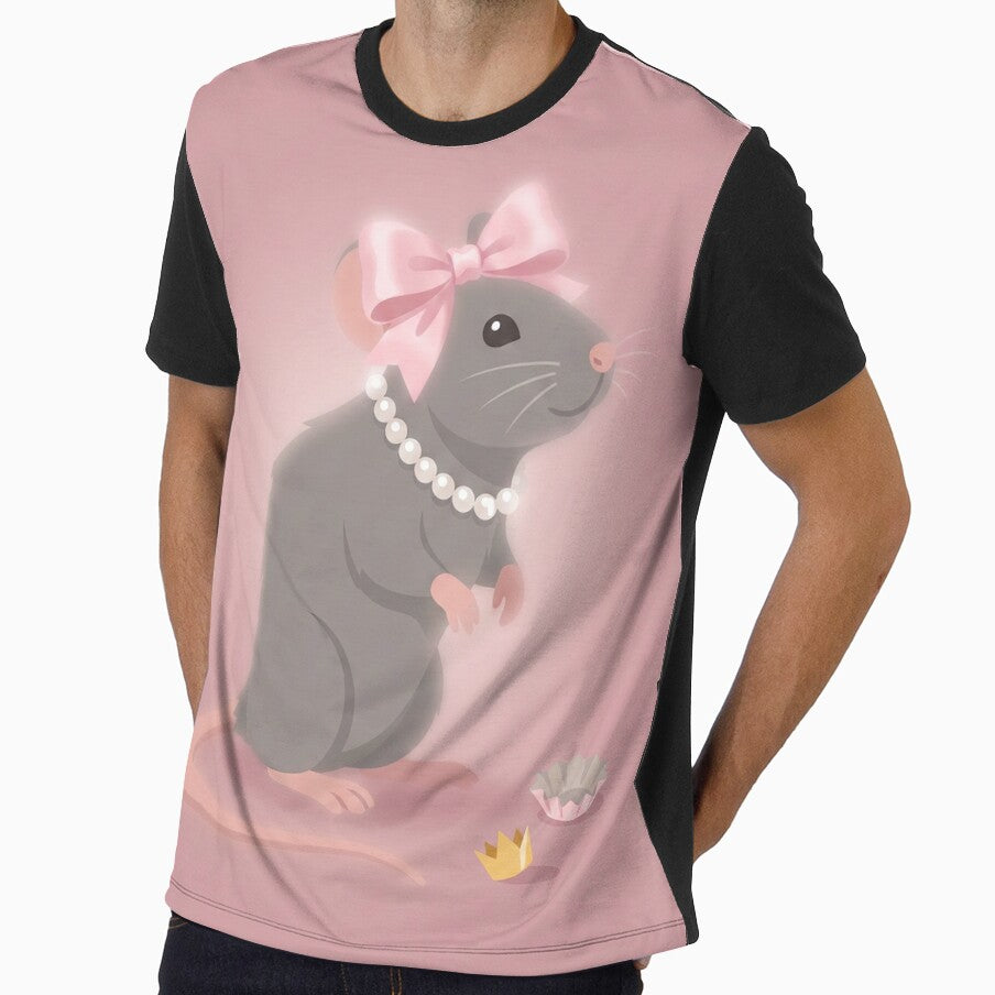 Coquette Rat - Cute Rodent with Pink Bow and Pearls by SavinMercantile