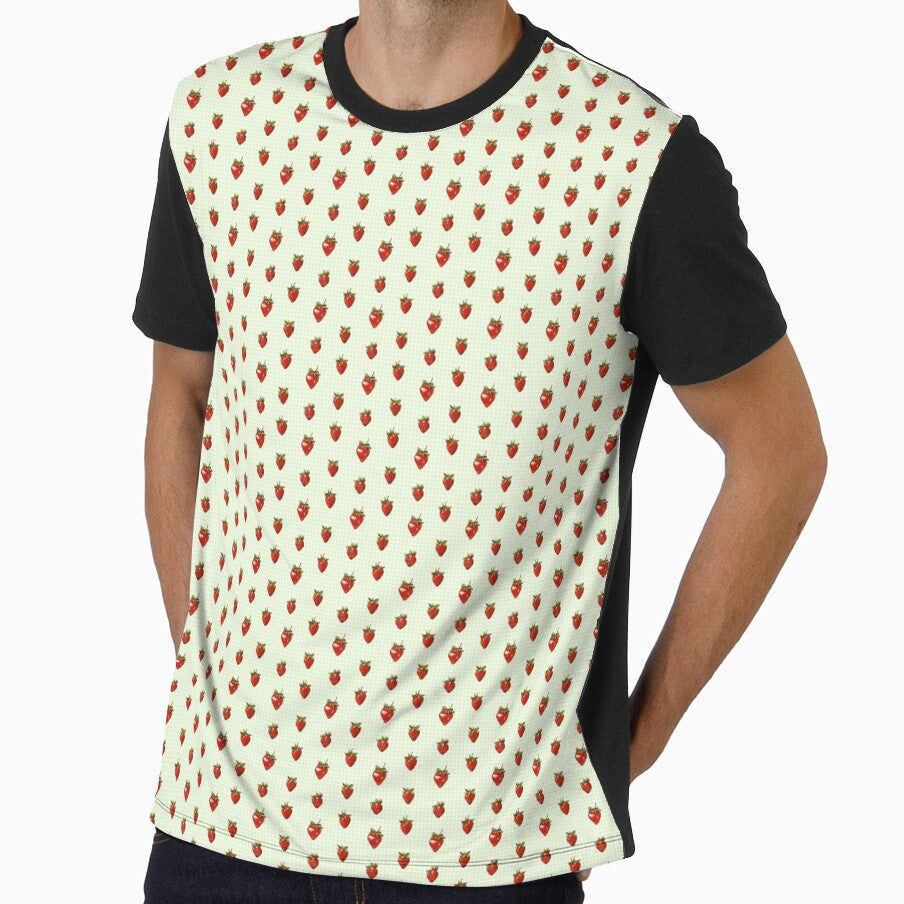 Green Plaid and Strawberries Pattern by LouieVanille