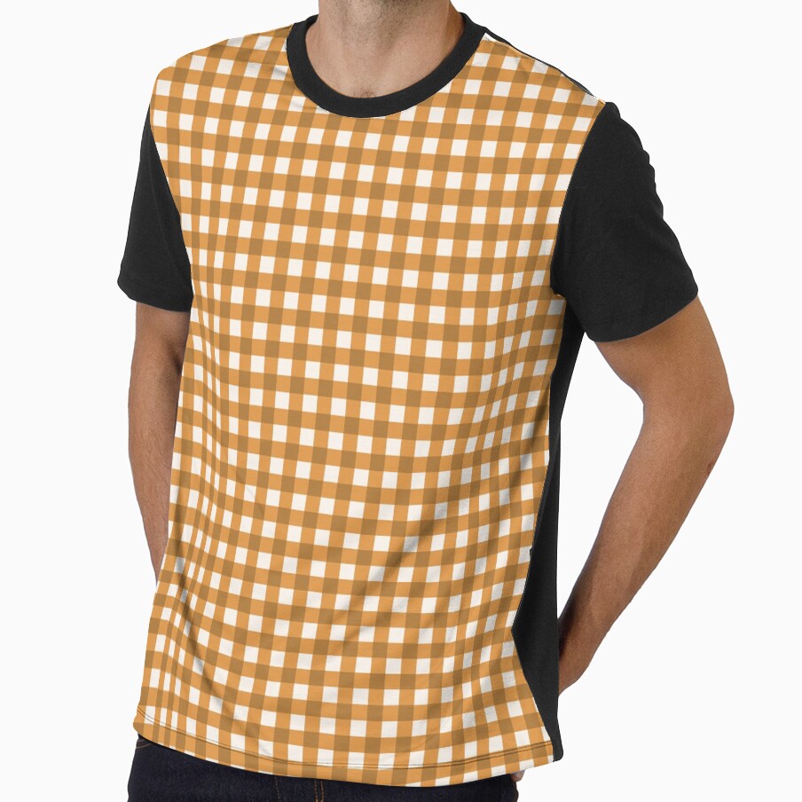 Autumn Orange Gingham Pattern by Efthymia