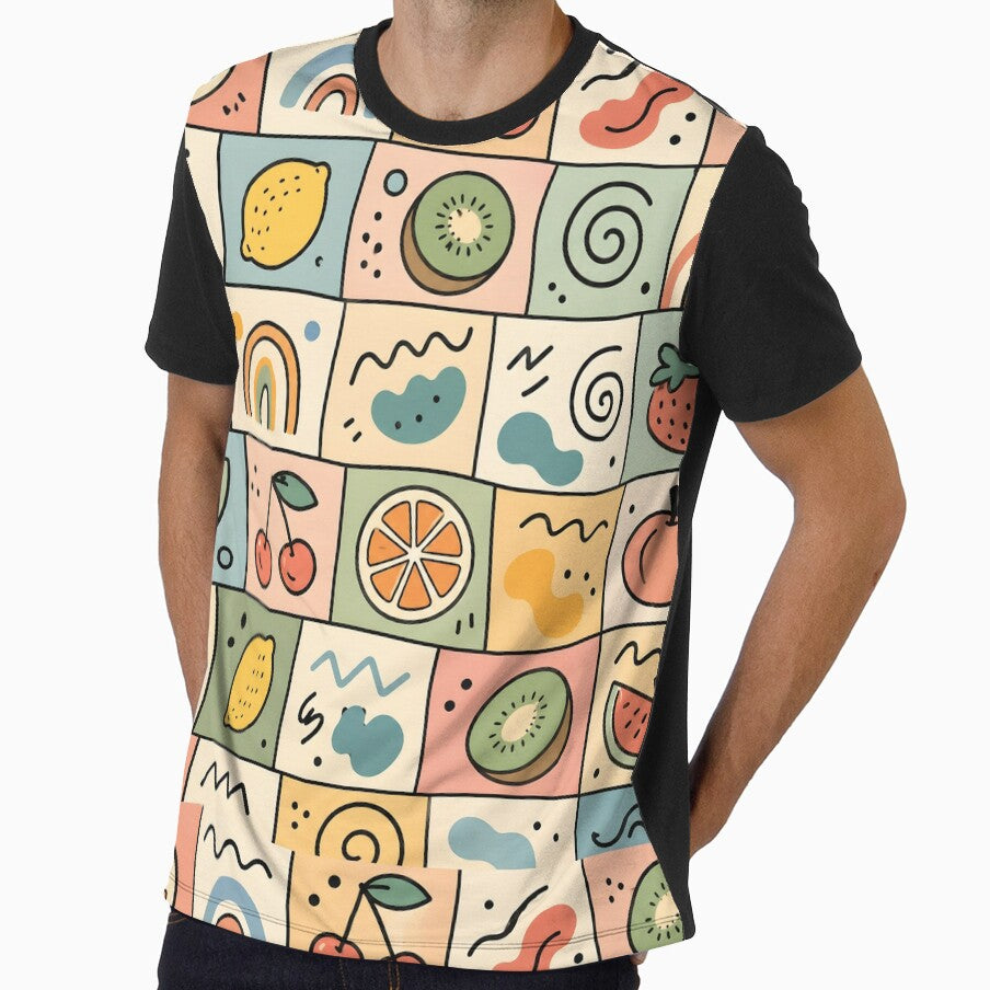 Pastel Retro Fruit Mosaic Pattern. by aashcreat