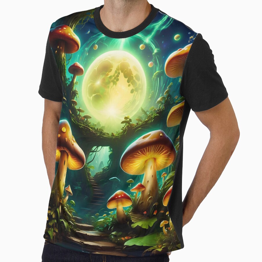 Glowing Moon Portal Mushroom Forest | Fantasy Woodland Nightscape by ArtDesignRemix