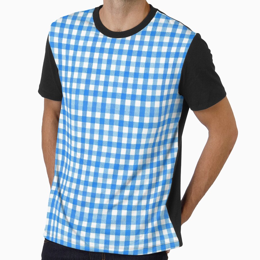 Classic Blue Gingham Check Pattern by vibes-studio1