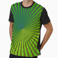 Neon Lime Hypnotic Sunburst Mandala by Happyabstract