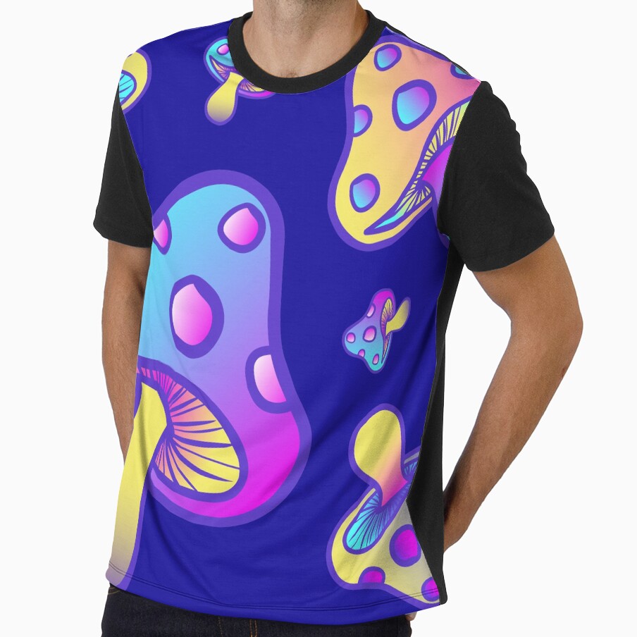 Copy of Multi Shroooooms on Blue by dotico