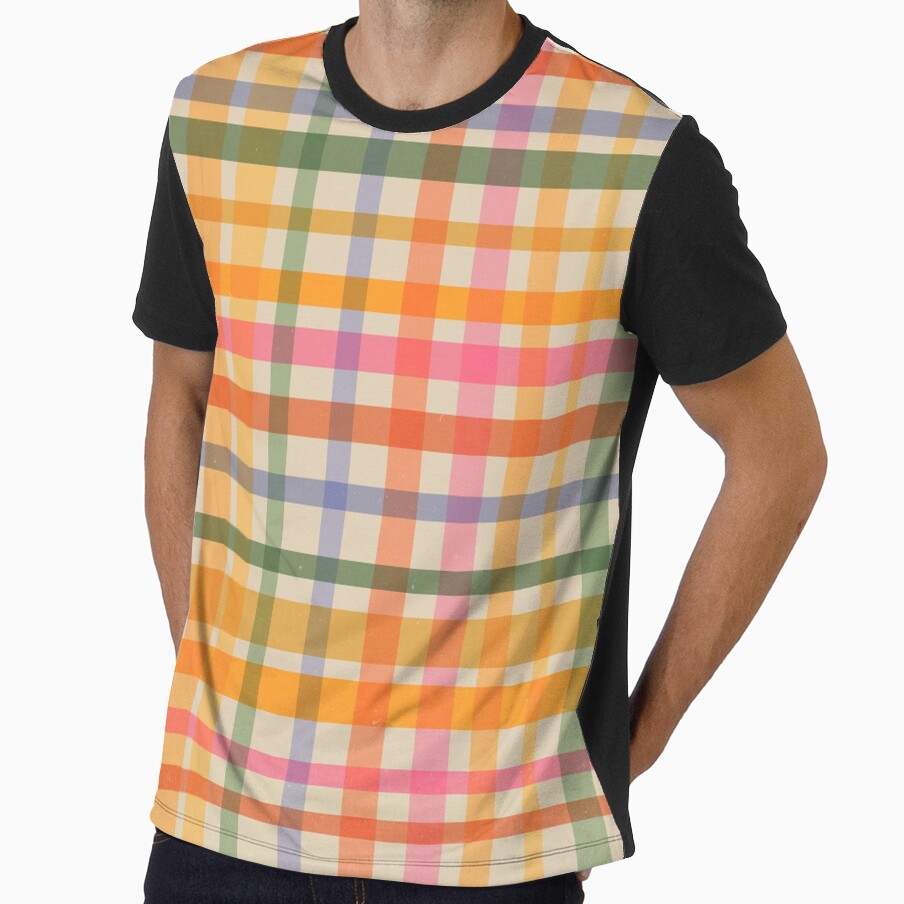 Rainbow Gingham Pattern Retro Cottagecore Cute by trajeado14