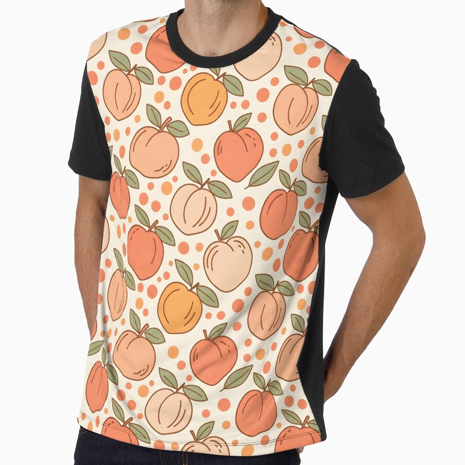 Retro Peach Harvest Seamless Botanical Pattern by ArtCrafter13