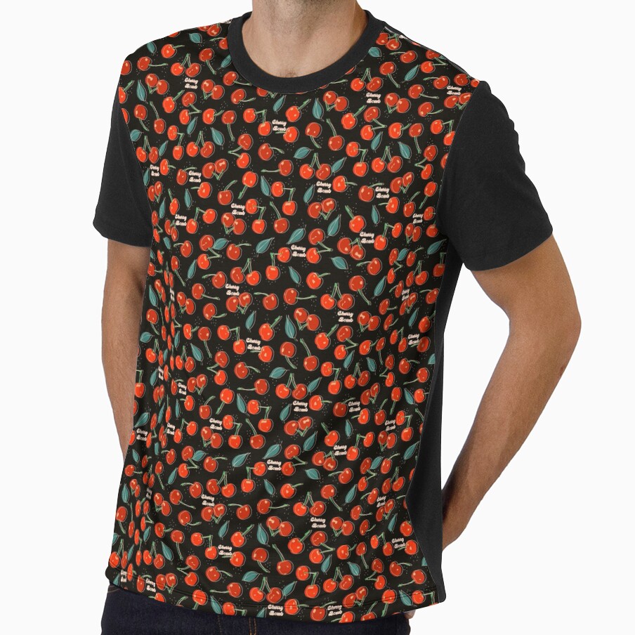 Cherry Cherries Cherry Bomb Illustration Summer Fruit Pattern by mythandframe