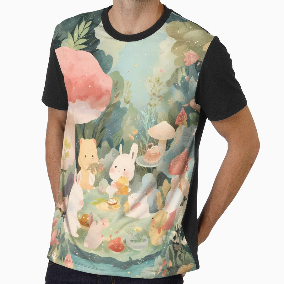 Kawaii Forest Picnic with Mushrooms and Animals by Kawaii Drops