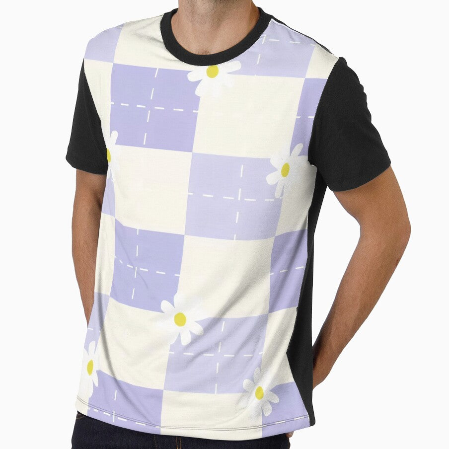 Purple Gingham with Daisies by Colorville