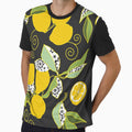 Luscious Yellow Lemons with Black Background by MausieDesigns