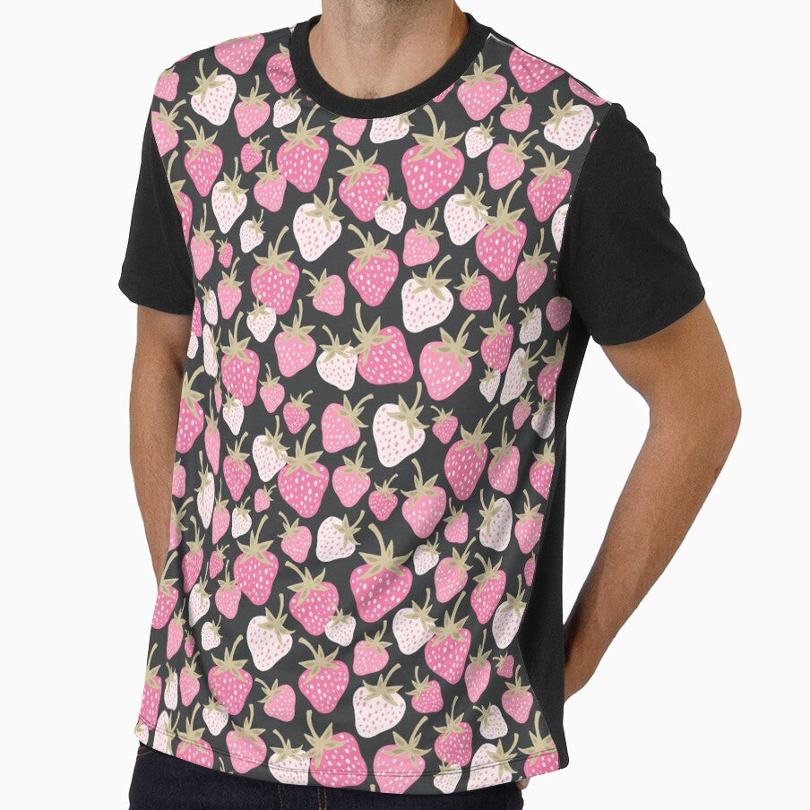 Strawberry Fields Pink Berry Scatter by Patternandflow