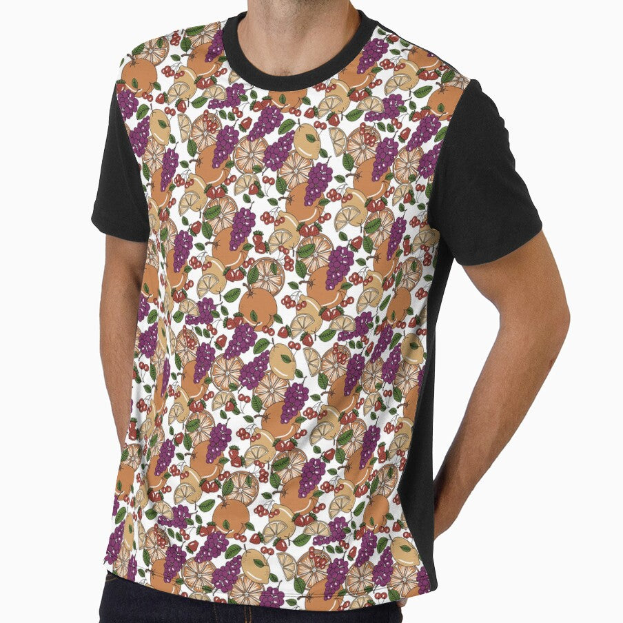 Summer Fruit Pattern – Citrus, Grapes & Berry Illustration by Shelb136