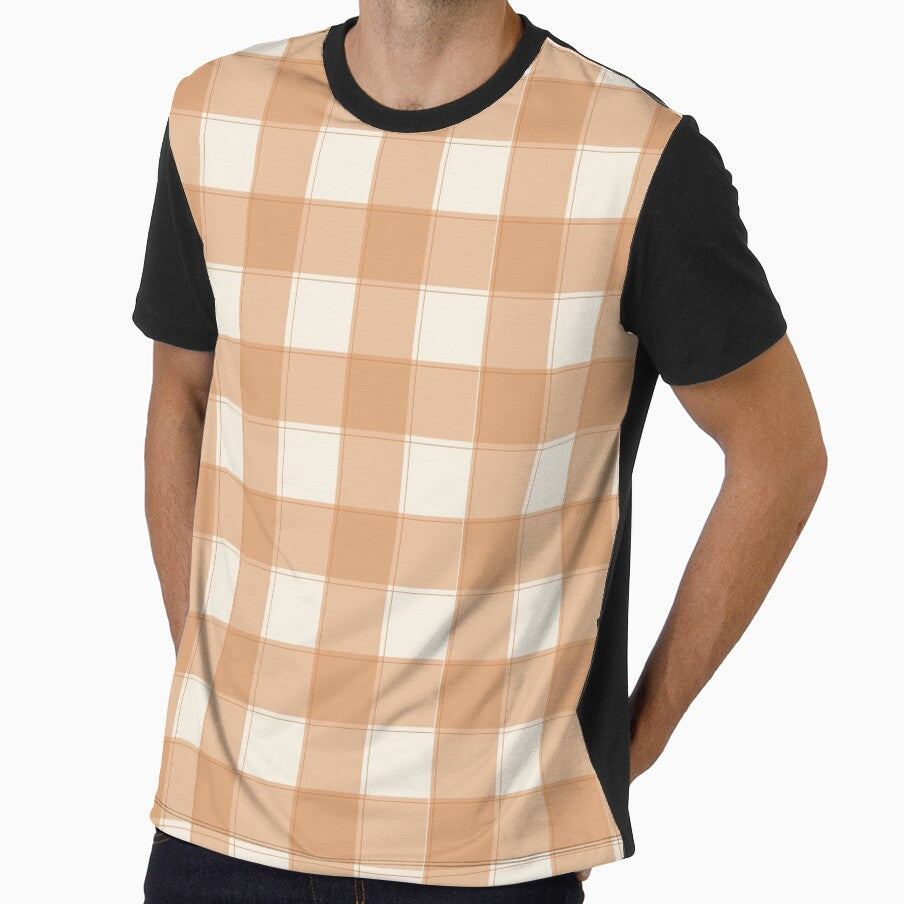 Orange checkered gingham pattern by Rae & Nova