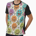 Psychedelic Grin & Grim: Melting Smiles and Skulls Pattern by unthinkabletees