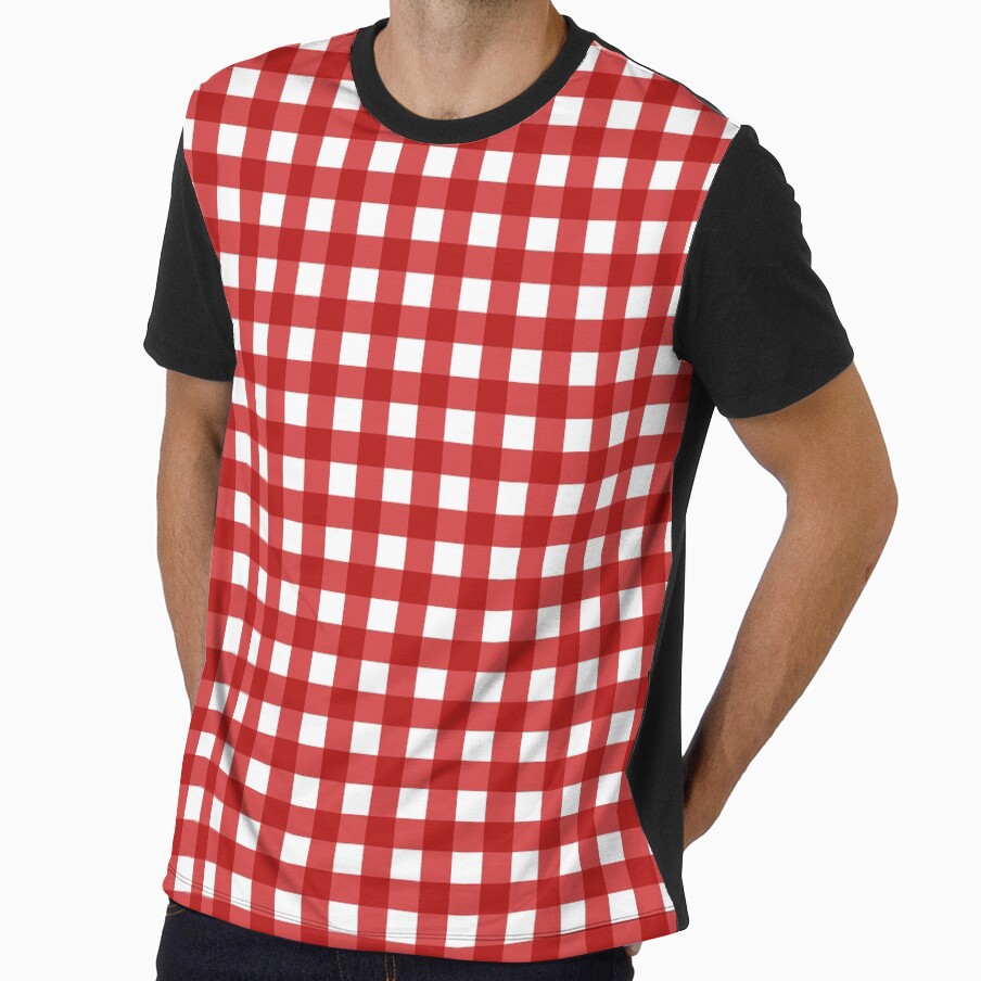 Classic Red Gingham Checkered Pattern Farmhouse Style by velvetearth