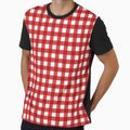 Classic Red Gingham Checkered Pattern Farmhouse Style by velvetearth