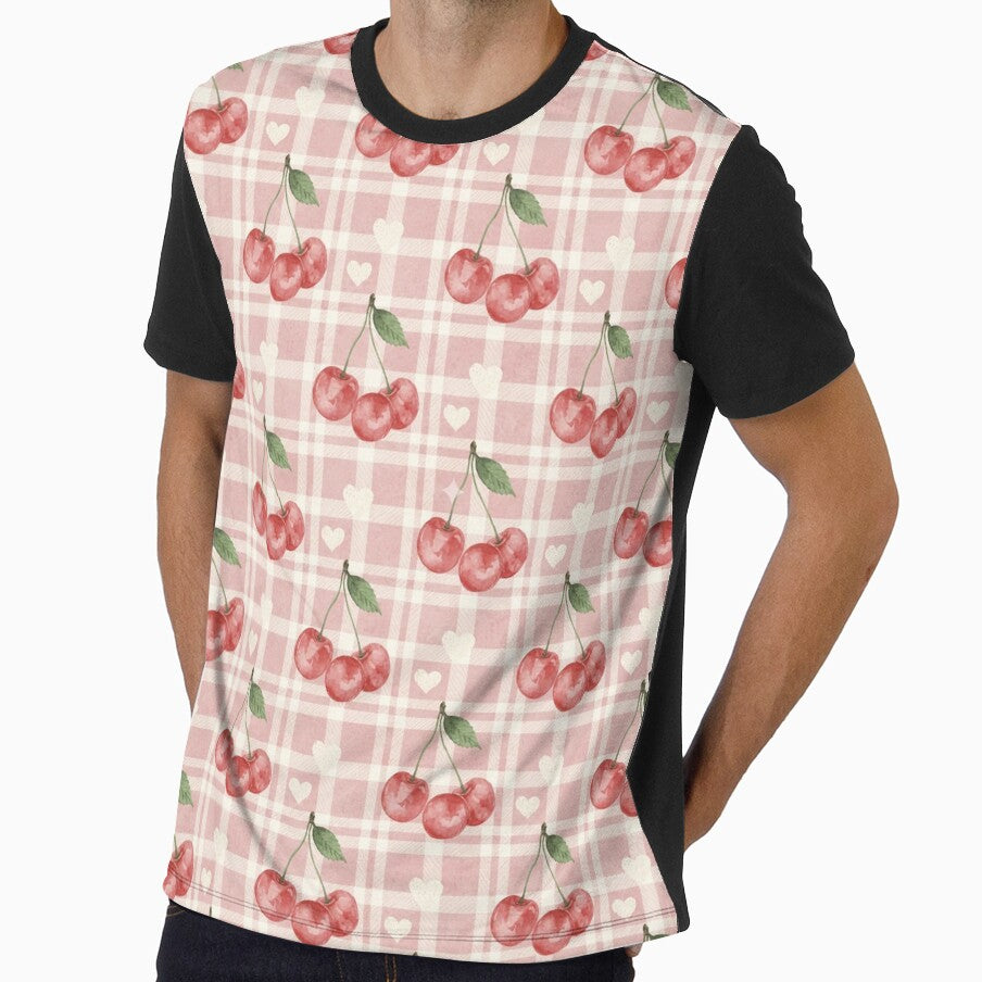 Cherry Gingham Plaid Watercolor Pattern by Canvas-Whispers
