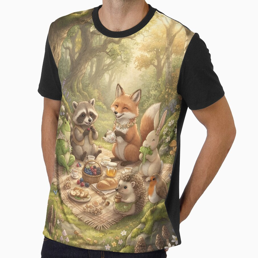 Forest Friends Picnic Whimsical Woodland Animal Illustration | Cute Nature Art by ZyxDes