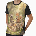 Forest Friends Picnic Whimsical Woodland Animal Illustration | Cute Nature Art by ZyxDes