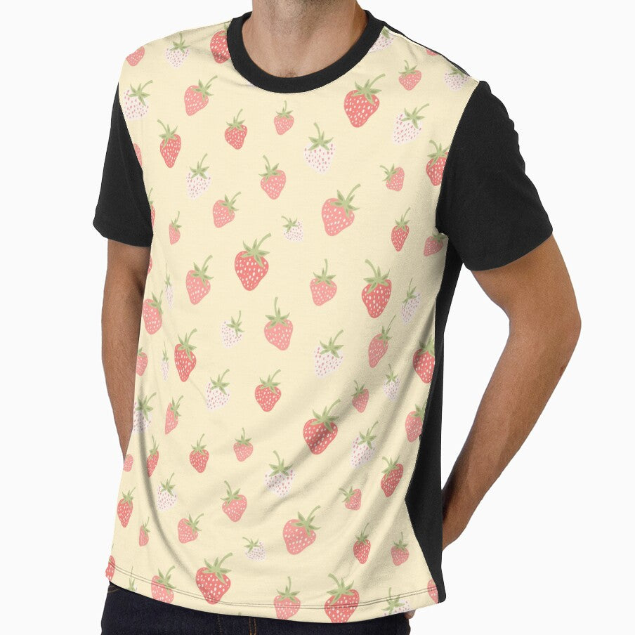 Strawberry Yellow Summer Berry Scatter by Patternandflow