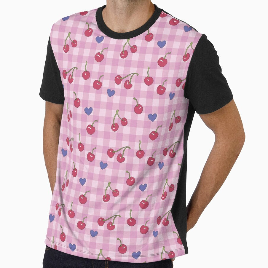 Cherry Love - Pink Picnic Gingham Pattern by Emmyteddy