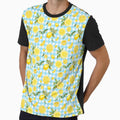Lemon Gingham- Blue Picnic Pattern by PastelPuppy