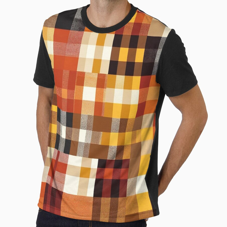 Autumn-Inspired Checkered Pattern Print by PinUpPizzazz