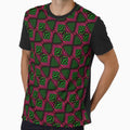 Neon Zebra Stripes Pattern Trippy Dark Green Pink by theWeppen