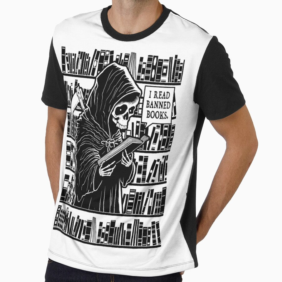 I Read Banned Books Funny Bookish Grim Reaper Reader Library by GrandeDuc