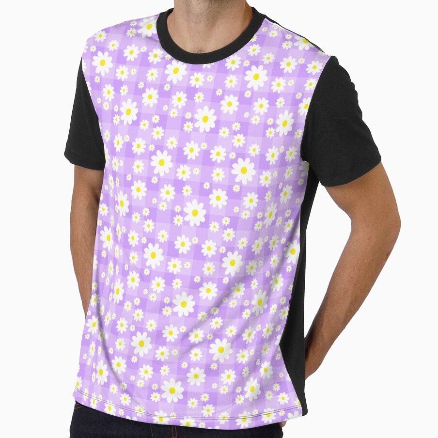 Purple Plaid Daisy Pattern by Julie Erin Designs