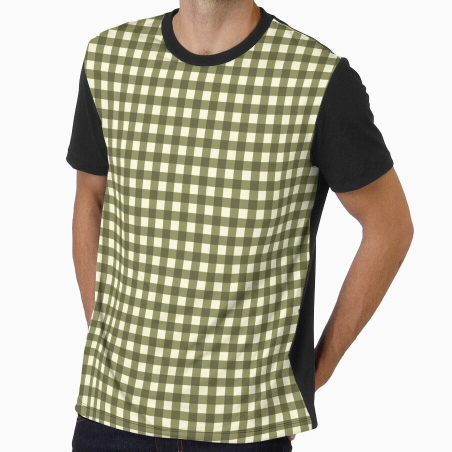 Olive Green Gingham Pattern by Efthymia