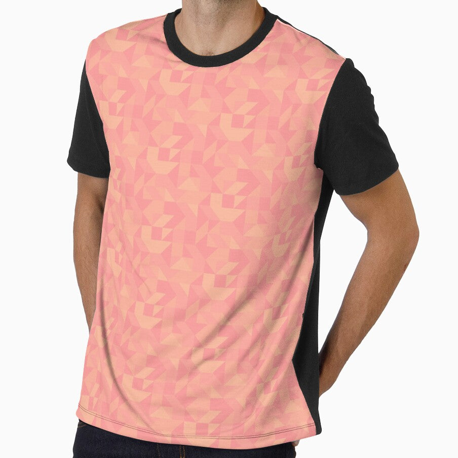 Dark Peach Retro Geometric Mosaic by weirdAffect